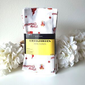 Utopia Kitchen Hotel Napkings Christmas Set of 12 NWT